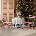 Lot de 3 meubles de jardin de balcon, ensemble salon de jardin, 1 table 2 chaises pliable, bistrot bar ...