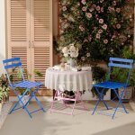 Lot de 3 meubles de jardin de balcon, ensemble salon de jardin, 1 table 2 chaises pliable, bistrot bar ...