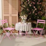 Lot de 3 meubles de jardin de balcon, ensemble salon de jardin, 1 table et 2 chaises pliable, bistrot ...