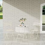 Lot de 3 meubles de jardin de balcon, ensemble salon de jardin, 1 table et 2 chaises pliable, bistrot ...