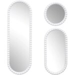 The home deco factory - lot de 3 miroirs ronds et ovales