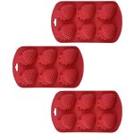 Lot de 3 moules à gâteau en silicone à 6 trous pour fraises et chocolat Lot de 3 moules à gâteau en silicone à 6 trous pour fraises et chocolat