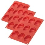 Lot de 3 moules madeleines en silicone 9 trous moule forme gteau cannel rsistance aux hautes tempratures ...