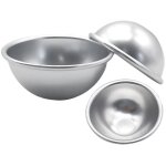 Lot de 3 moules  tarte aux ?ufs hmisphriques peu profonds en alliage d'aluminium pour muffins, cupcakes, ...