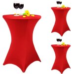 Lot de 3 nappes � coins carr�s extensibles en �lasthanne cocktail 80 x 110 cm rouge pour table haute, ...