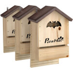 Lot de 3 nichoirs chauve souris - pawhut - en bois - avec 2 chambres int�rieures - 23 x 9, 5 x 36, 5 ...