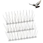 Lot de 3 pics anti - pigeons, de 2, 5 m�tres de long, en acier inoxydable et plastique souple, pour oiseaux, ...