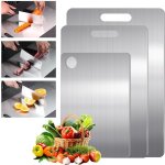 Lot de 3 planches � d�couper en titane - double face, sans danger pour les aliments, non poreuses pour ...