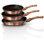 Lot de 3 po�les granit�es 20 / 24 / 28 cm berlinger haus metallic line rosegold bh - 1279 - nf