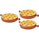 Lot de 3 po�lons � escargots 12 trous en porcelaine plat cuisson pour escargots avec poign�e , passe ...