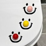 Lot de 3 poignes de levage pour abattant wc autocollantes en forme de nez de clown, idales pour la ...