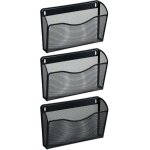 Lot de 3 porte - revues muraux, format a4, pour magazines et journaux, en maille m�tallique, 22 x 35, ...