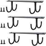 Lot de 3 porte - tasses suspendu sous placard, tasse crochets de rangement sous armoire, 12 crochets ...
