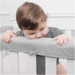 Lot de 3 prot�ge - matelas en coton rembourr�, enveloppants, anti - morsures, couleur unie, ourl�s