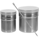 Feiyue - lot de 3 récipients de voyage en acier inoxydable pour sel, sucre, farine et café Feiyue - lot de 3 récipients de voyage en acier inoxydable pour sel, sucre, farine et café