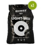 Lot de 3 sacs de terreaux biobizz light mix 50l