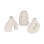 Lot de 3 soliflores en cramique  lora  9cm blanc