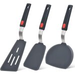 Lot de 3 spatules en silicone r�sistantes � la chaleur pour ustensiles de cuisine antiadh�sifs, sans ...