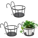 Lot de 3 supports de pots de fleurs en mtal - tagre  fleurs  suspendre avec crochets pour pots de ...