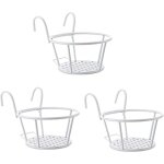 Lot de 3 supports de pots de fleurs en mtal - tagre  fleurs  suspendre avec crochets pour pots de ...
