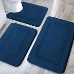 Lot de 3 tapis de salle de bain en mousse  mmoire de forme souple et tapis de wc en forme de u - antidrapan ...