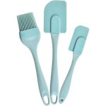 Lot de 3 ustensiles p�tisserie silicone bleu ciel - spatule pinceau maryse r�sistant � la chaleur