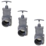 Lot de 3 vannes guillotines pvc 63 mm pour bassins de jardin et irrigation