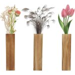 Lot de 3 vases muraux modernes en bois pour plantes d'intrieur - 2, 5 x 5, 6 x 29, 5 cm - dimensions ...