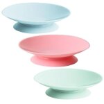 Lot de 3 ventouses double face pour assiette, bol, plat, repose - ustensiles portable