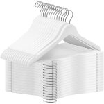 Lot de 30 cintres en bois, robustes et lisses, cintre en bois pour votre armoire, crochet pivotant 360�, ...