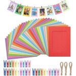 Lot de 30 guirlandes photo - petit cadre photo - 11, 5 x 15, 5 cm - en papier multicolore - avec pinces ...
