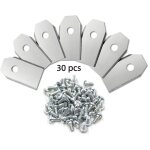 Lot de 30 lames argent�es pour tondeuses � gazon robotis�es, lames de rechange pour tondeuses intelligentes ...