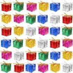 Lot de 30 mini coffrets cadeau pour sapin de nol ? pendentifs dcoratifs miniatures pour dcoration ...