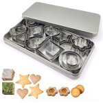 Lot de 30 mini emporte - pi�ces en m�tal pour biscuits g�om�triques mini d�coupes, bricolage pour cuisine, ...
