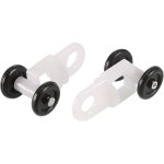 Lot de 30 roulettes coulissantes pour rideaux en tulle noir / blanc 3, 4 cm