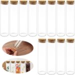 Lot de 30 tubes � essai en verre transparent plat de 22 x 100 mm avec bouchons en li�ge, pour plantes, ...