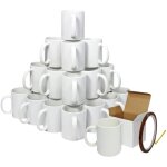 Monster shop - lot de 32 tasses vierges de sublimation en cramique blanche avec revtement polymre ...