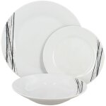 Lot de 36 assiettes en porcelaine, carbone