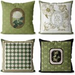 Lot de 4 45x45 housses de coussin taie d'oreiller d�coratif canap� pour chambre, canap�, chaise, lit, ...