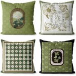 Lot de 4 45x45 housses de coussin taie d'oreiller dcoratif canap pour chambre, canap, chaise, lit, ...