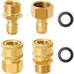 Lot de 4 adaptateurs de nettoyeur haute pression m22 14 mm vers 3 / 8' � d�connexion rapide 3 / 8' vers ...
