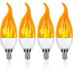 Lot de 4 ampoules led flamme e14 3 w avec 1 mode d'éclairage, décoratives pour halloween, noël, la saint ... Lot de 4 ampoules led flamme e14 3 w avec 1 mode d'éclairage, décoratives pour halloween, noël, la saint ...