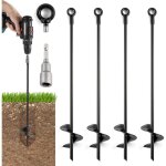 Lot de 4 ancrages de sol pour trampoline , kit d'ancrage pour tente , pour ancrages de terre en spirale ...