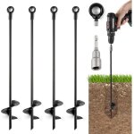 Lot de 4 ancrages de sol pour trampoline?pour ancrages de terre en spirale pour trampolines, camping, ...
