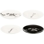 Lot de 4 assiettes  dessert 'aprs - ski' 20cm blanc