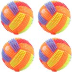 Lot de 4 balles couinantes lumineuses pour chien, jouets � m�cher � picots pour chiot, balle d'activation ...