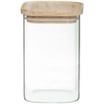 Lot de 4 bocaux de rangement en verre et bois couvercle herm�tique empilable atmosphera