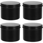 Feiyue - lot de 4 bocaux ronds rechargeables en aluminium pour th, bougie, bote en aluminium  faire ...