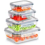 Lot de 4 bo�tes de conservation en verre r�sistant � la chaleur