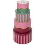 Lot de 4 bo�tes d�co  ch�ri  25cm rouge